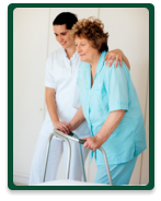 nurse helping patient to walk